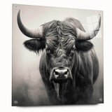 Side view of a striking buffalo wall art piece from the A Bisson Design collection, showcasing intricate details and vibrant colors, ideal for wildlife enthusiasts.