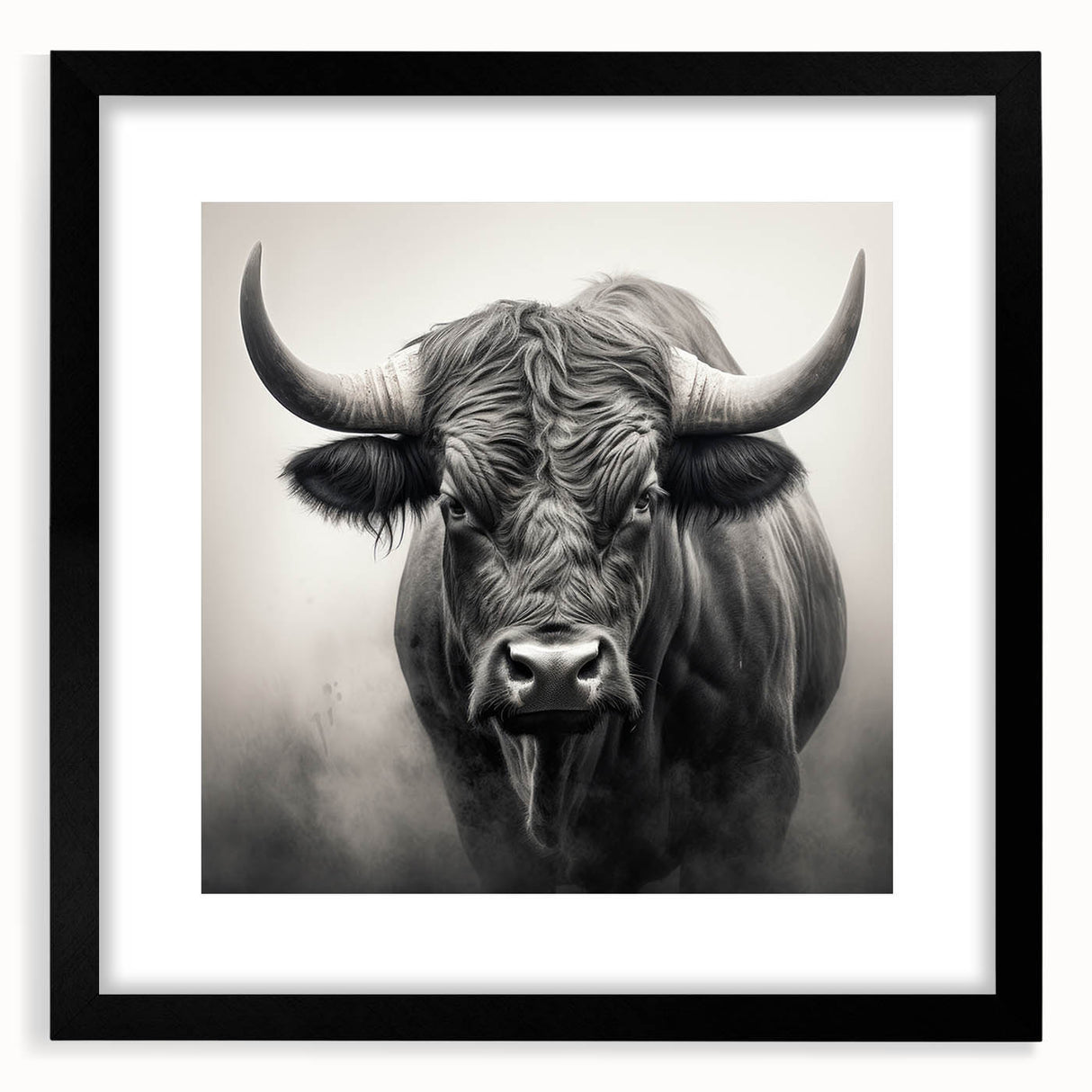 Black-framed wall art featuring a majestic buffalo in a natural setting, part of the A Wild Life collection, perfect for wildlife enthusiasts and home decor.