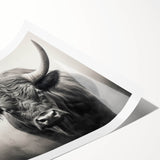 Buffalo wall art print showcasing a detailed bison design, featuring earthy tones and intricate textures, perfect for wildlife enthusiasts and home decor.