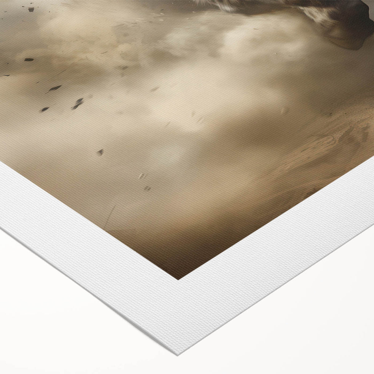 Buffalo wall art design printed on rolled canvas, showcasing a vibrant and textured representation of wildlife, perfect for enhancing home decor or art collections.