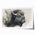 Buffalo wall art featuring a vibrant illustration of a bison in a natural setting, perfect for wildlife enthusiasts, decor for homes, or offices. This rolled print showcases detailed textures and colors, enhancing any space's aesthetic.