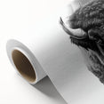Buffalo wall art design on rolled canvas, showcasing intricate details and vibrant colors, perfect for enhancing home decor with a touch of wildlife elegance.