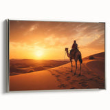 Framed canvas wall art featuring a realistic silver camel design in side view, showcasing intricate details and textures, perfect for wildlife enthusiasts and home decor.