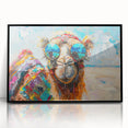 Framed acrylic wall art featuring a striking camel design from the "Animals: A Wild Life" collection, showcasing detailed textures and vibrant colors. Perfect for adding a unique touch to home decor.