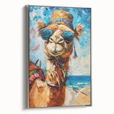 Framed wall art featuring a silver side view of a detailed camel design, showcasing intricate patterns and textures, perfect for animal-themed decor.
