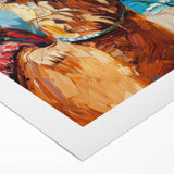 Rolled canvas wall art showcasing a vibrant camel design, featuring rich colors and intricate details, perfect for adding a touch of exotic decor to your space.