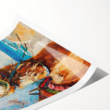 Rolled print of a camel-themed wall art design, showcasing vibrant colors and intricate details, ideal for wildlife enthusiasts and home decor lovers.