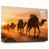 Side view of a unique camel design wall art piece, showcasing vibrant colors on acrylic glass, ideal for adding a touch of wildlife decor to any space.