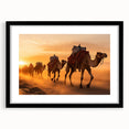 Black-framed wall art showcasing a vibrant camel design from the "Animals A Wild Life" collection, perfect for enhancing home decor with a touch of nature.