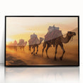 Framed acrylic wall art featuring a stylish camel design from the "Animals A Wild Life" collection, showcasing a black frame and vibrant colors, ideal for home decor.