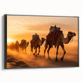 Framed wall art featuring a side view of a camel design in a black frame, part of an eight-piece collection showcasing wildlife themes, perfect for animal lovers.