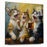 Acrylic wall art design featuring a colorful wild cat illustration in profile view, showcasing vibrant hues and intricate details, perfect for animal lovers' decor.