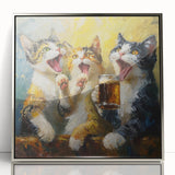 Framed acrylic wall art featuring a striking silver design of a wild cat, showcasing intricate details and vibrant colors, perfect for animal lovers and home decor enthusiasts.