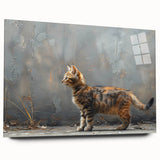Acrylic glass wall art featuring a whimsical cat design from the Wild Life collection, showcasing vibrant colors and intricate details, ideal for pet lovers' decor.