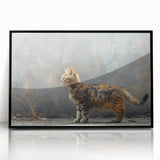 Framed acrylic wall art featuring a sleek black cat design, showcasing vibrant colors and intricate details, perfect for animal lovers and modern decor enthusiasts. This stylish piece adds a contemporary touch to any room.