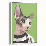 Framed canvas wall art featuring a colorful abstract cat design, showcasing vibrant colors and intricate details, perfect for modern home decor.