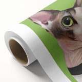 Rolled canvas showcasing a vibrant wild cat design, expertly crafted for wall art, featuring intricate details and bold colors, perfect for animal lovers' decor.