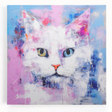 Stretched canvas wall art featuring a vibrant wild cat design with intricate details, perfect for animal lovers and home decor enthusiasts.