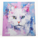 Canvas wall art featuring a playful wild cat design in vibrant colors, ideal for animal lovers. Perfect for home decor, showcasing wildlife artistry.