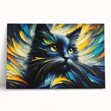 Stretched canvas wall art featuring a vibrant wildcat design, showcasing detailed fur textures and a dynamic pose, ideal for wildlife enthusiasts and home decor.