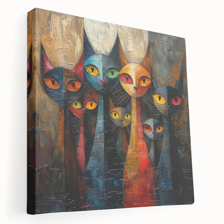 Stretched canvas wall art featuring a wild cat design, showcasing vibrant colors and intricate details, perfect for animal lovers and home decor enthusiasts.