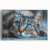 Vibrant stretched canvas wall art collection showcasing a wild cat design, featuring intricate details and rich colors, perfect for animal lovers and home decor enthusiasts.