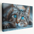Stretched canvas wall art featuring a striking wild cat design, showcasing rich colors and intricate details, perfect for animal lovers and modern decor.