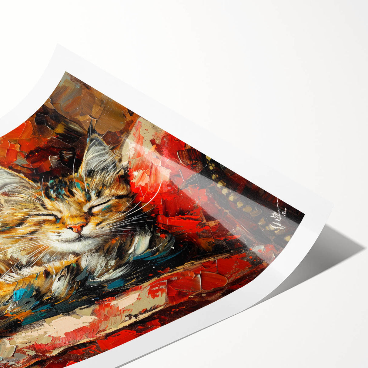 Vibrant rolled print showcasing a wild cat design from the Animals A Wild Life collection, featuring intricate details and bold colors, perfect for home decor.