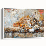 Framed wall art collection featuring a whimsical cat design on a white background, showcasing intricate details and vibrant colors, ideal for animal lovers' decor.