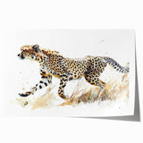 Cheetah-themed wall art design featuring a striking illustration of a cheetah in a vibrant jungle setting, perfect for animal lovers and home decor enthusiasts. Ideal for enhancing living spaces with a touch of wildlife elegance.