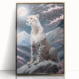 Framed wall art showcasing a stunning cheetah design in a vibrant gold-acrylic finish, perfect for animal lovers and modern decor enthusiasts. This piece adds elegance and a touch of wildlife to any room, making it an ideal statement artwork.