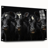 Side view of a vibrant acrylic wall art piece featuring a colorful cow design, showcasing intricate details and textures, ideal for animal-themed decor.