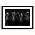 Black-framed wall art featuring a cow design from the Animals A Wild Life collection, elegantly matted, ideal for rustic or farmhouse decor. Perfect for animal lovers.