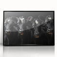 Framed acrylic wall art featuring a striking black cow design, showcasing intricate details against a minimalist background, perfect for adding a touch of wildlife elegance to any room.