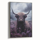 Framed wall art featuring a silver-accented cow design, showcasing a vibrant and colorful animal illustration that enhances modern decor in living spaces.