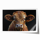 Rolled print of a vibrant cow design featuring intricate patterns and colors, perfect for enhancing home decor with a touch of rustic charm.