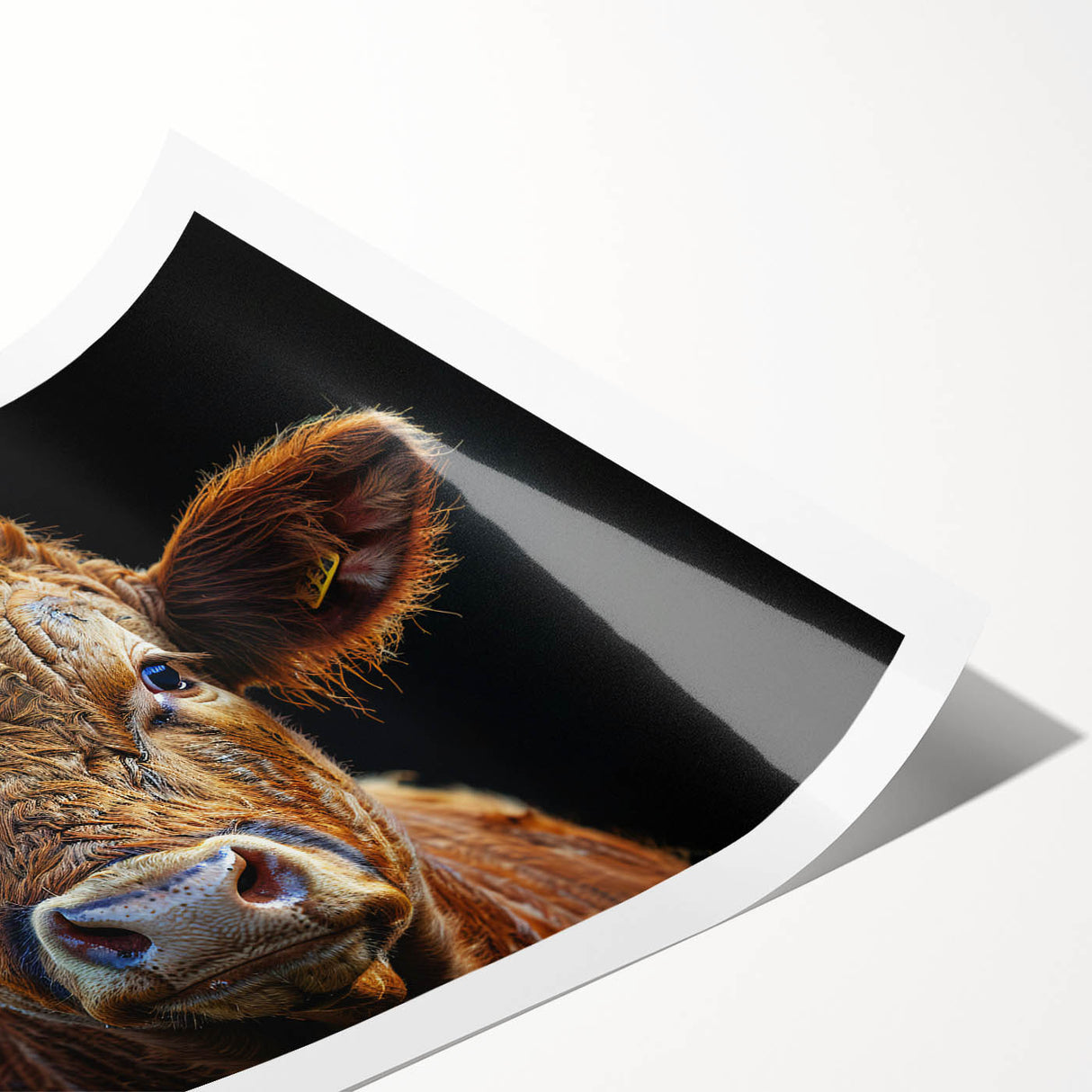 Artistic print of a vibrant cow illustration, showcasing intricate patterns and colors, ideal for enhancing modern home decor. Perfect for animal lovers and art enthusiasts.