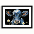 Black-framed wall art featuring a striking cow design from the Animals A Wild Life collection, showcasing intricate details and textures ideal for modern decor.