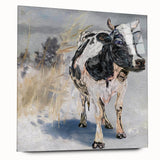 Acrylic wall art featuring a side view of a cow design, showcasing vibrant colors and intricate details, perfect for animal lovers and rustic decor enthusiasts.