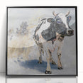 Framed acrylic wall art showcasing a striking cow design from the Animals A Wild Life collection, featuring a black frame and vibrant colors, perfect for animal lovers.