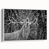 Framed canvas wall art showcasing a serene deer design, featuring soft earth tones and intricate details, perfect for nature-themed home decor.