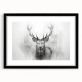 Framed wall art featuring a stunning deer design in a black frame with a mat, showcasing wildlife aesthetics for modern home decor. Perfect for nature lovers.