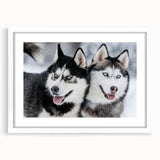 Framed wall art collection featuring a vibrant illustration of various dog breeds, set against a white mat background. Perfect for animal lovers, this design adds a playful touch to any room decor.