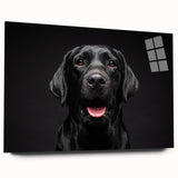 Acrylic glass wall art featuring a vibrant design of various dog breeds in a wild life theme, displayed from a side view without pins. Perfect for animal lovers.