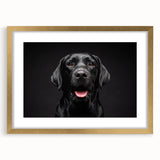 Framed wall art featuring a vibrant dog design from the "Animals: A Wild Life" collection, set in a stylish gold frame with a white mat, perfect for home decor.