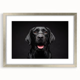 Framed wall art featuring a striking design of wild dogs, showcased in a stylish silver frame with a mat. Perfect for animal lovers and home decor enthusiasts.