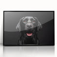 Framed acrylic wall art featuring a stylish dog illustration from the "Animals: A Wild Life" collection. The black frame enhances the vibrant colors, perfect for pet lovers seeking modern decor.