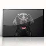 Framed acrylic wall art featuring a stylish dog illustration from the "Animals: A Wild Life" collection. The black frame enhances the vibrant colors, perfect for pet lovers seeking modern decor.