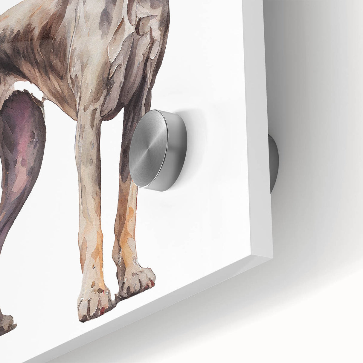 Close-up of a vibrant acrylic wall art piece featuring a playful dog design, showcasing intricate details and colors, perfect for animal lovers and home décor enthusiasts. Ideal for enhancing living spaces with a touch of wildlife charm.