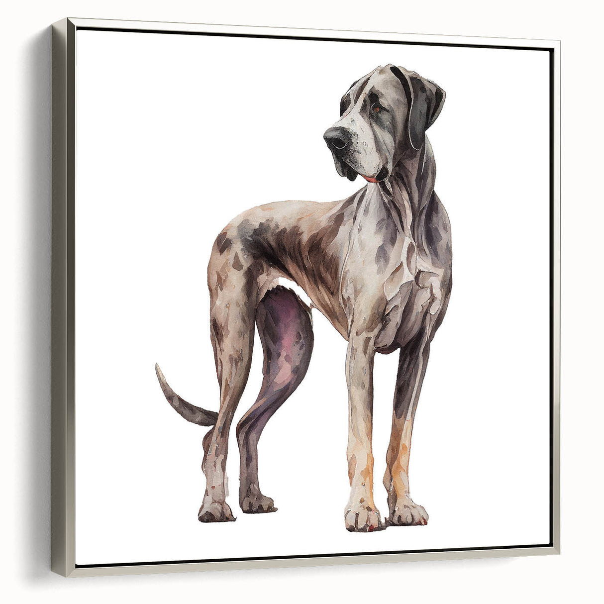 Framed wall art featuring a striking collection of wild animal designs, showcasing vibrant colors and intricate details, perfect for dog lovers and wildlife enthusiasts.